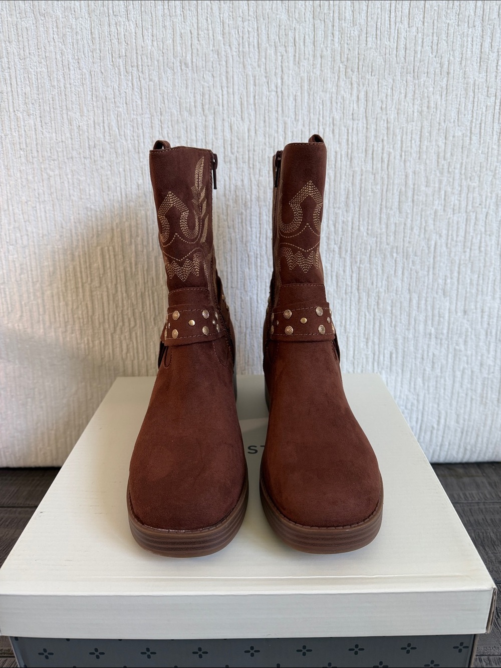 Sun & Stone Norahh Moto Midshaft Boots in Russet NIB - Picture 2 of 6